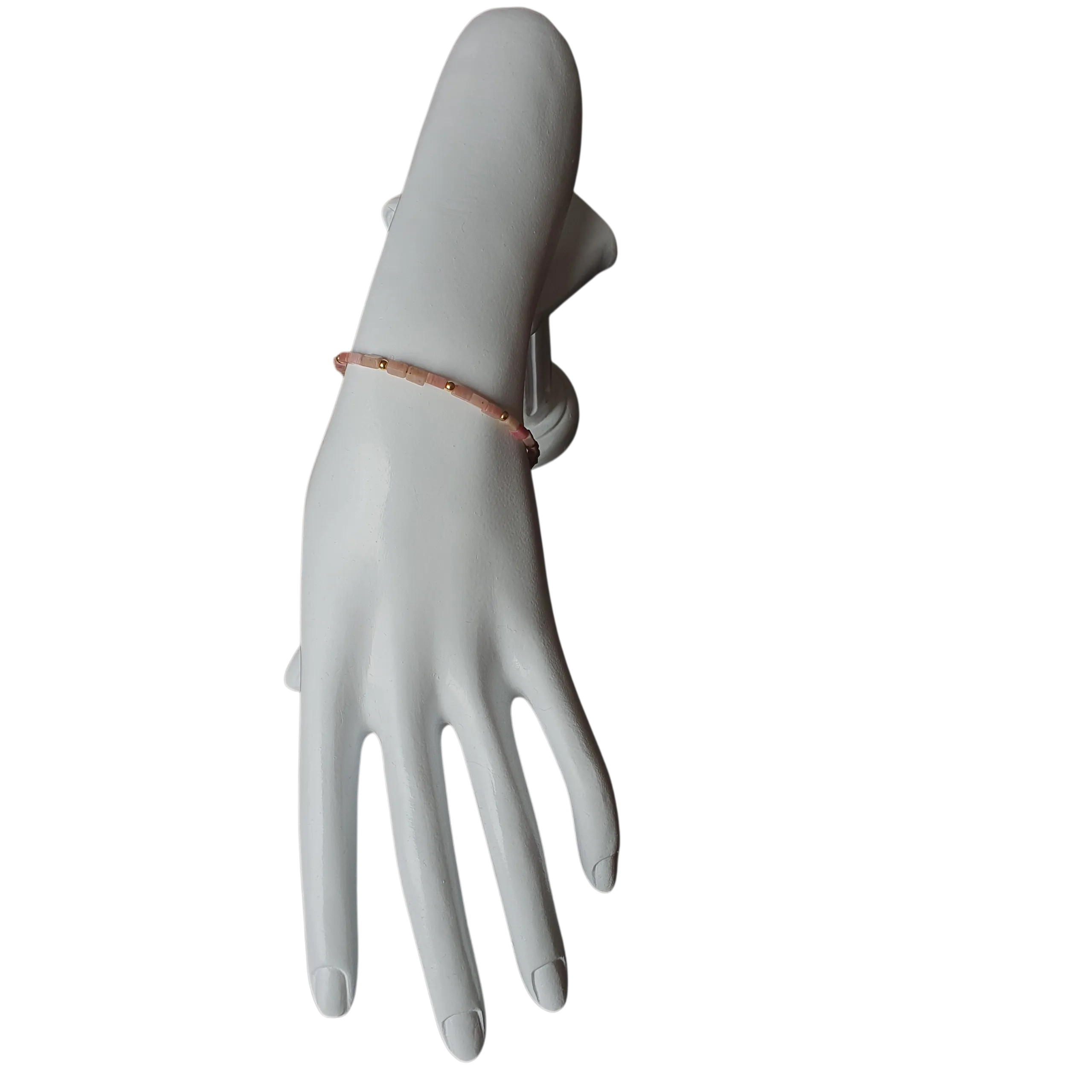 Armband aus Rhodonit mit feinen Spacer-Elementen