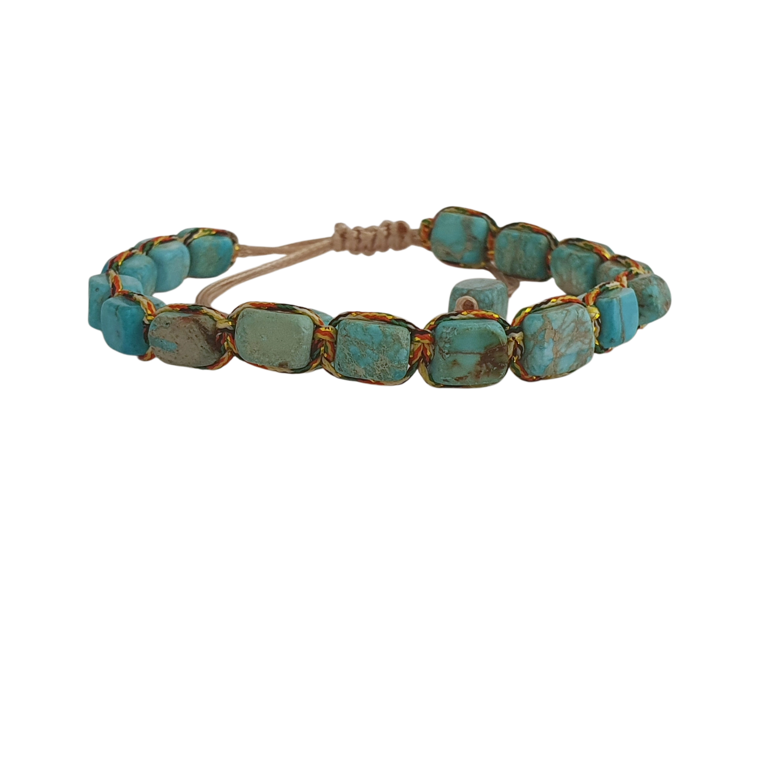 Imperial-Jaspis Armband – Handgefertigter Look (Hellblau)