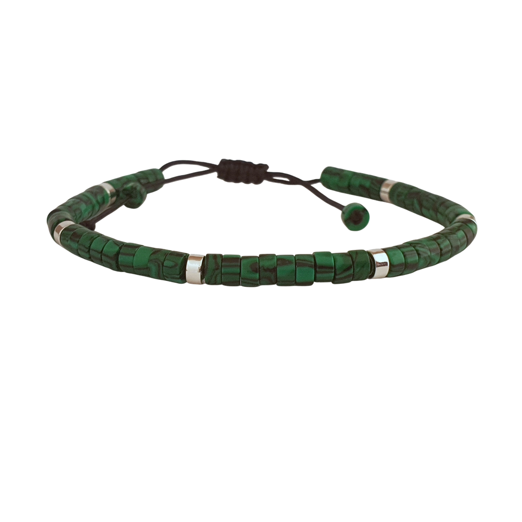 Boho Armband – Malachit Grün