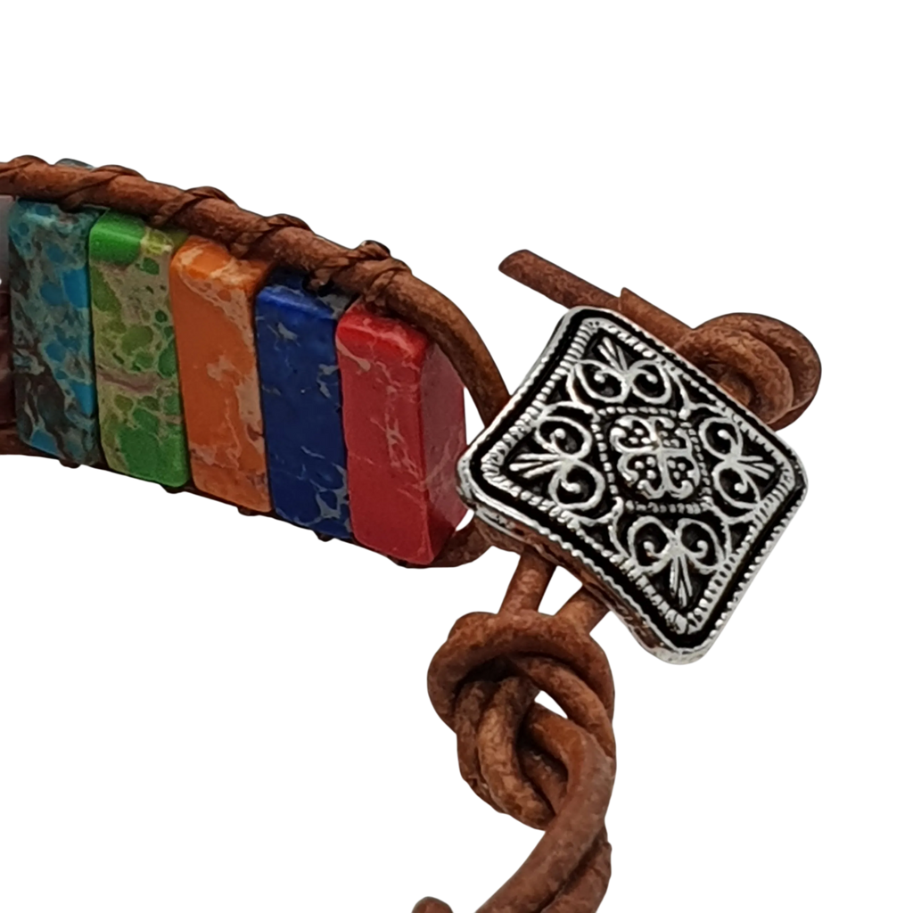 Zibazi-7chakra-naturstein-mehrfarbig-verstellbar-armband-Detailaufnahme