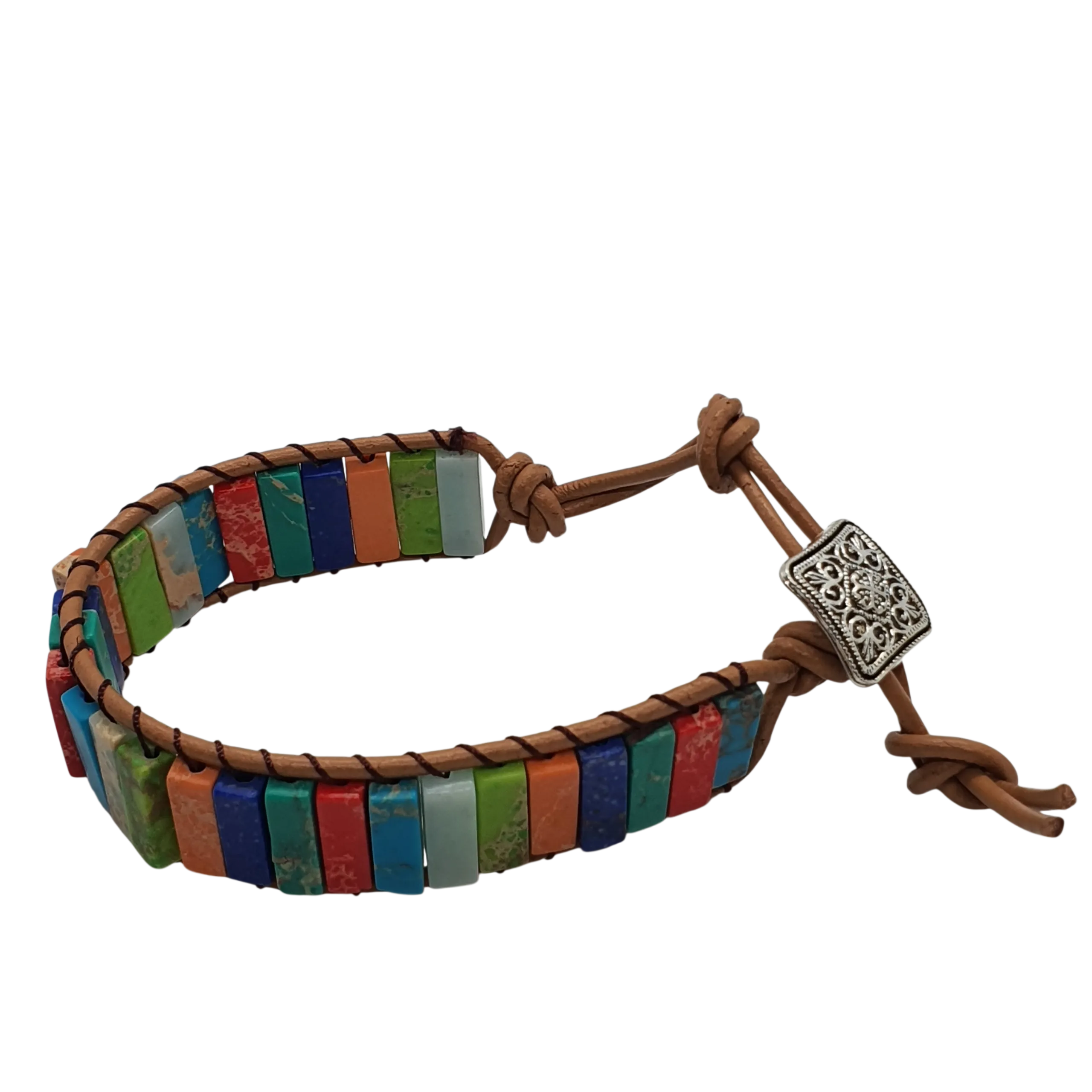 Zibazi-7chakra-naturstein-mehrfarbig-verstellbar-armband-Gesamtansicht