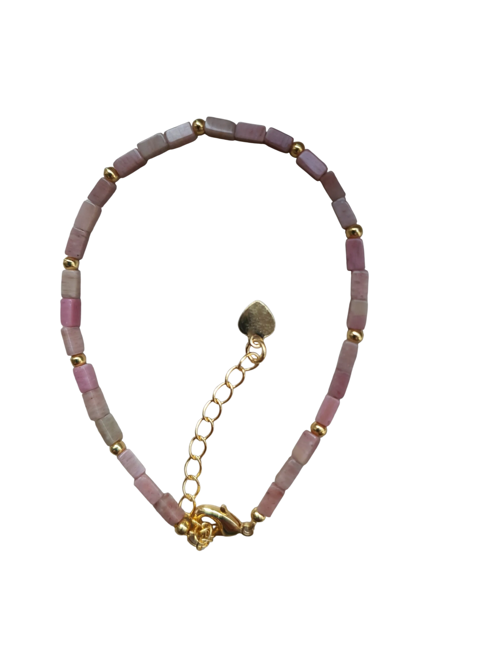 Armband aus Rhodonit mit feinen Spacer-Elementen