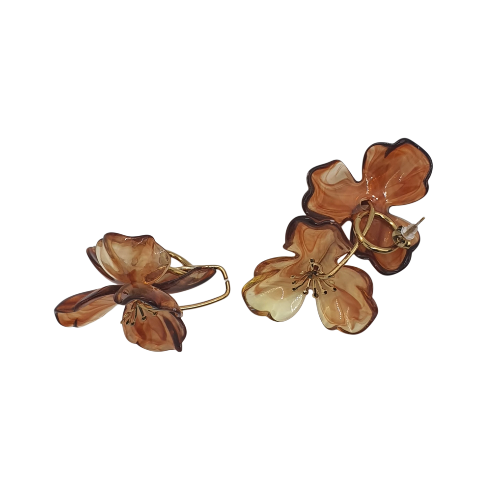 Ambera Ohrringe Braun – Blüten im Licht