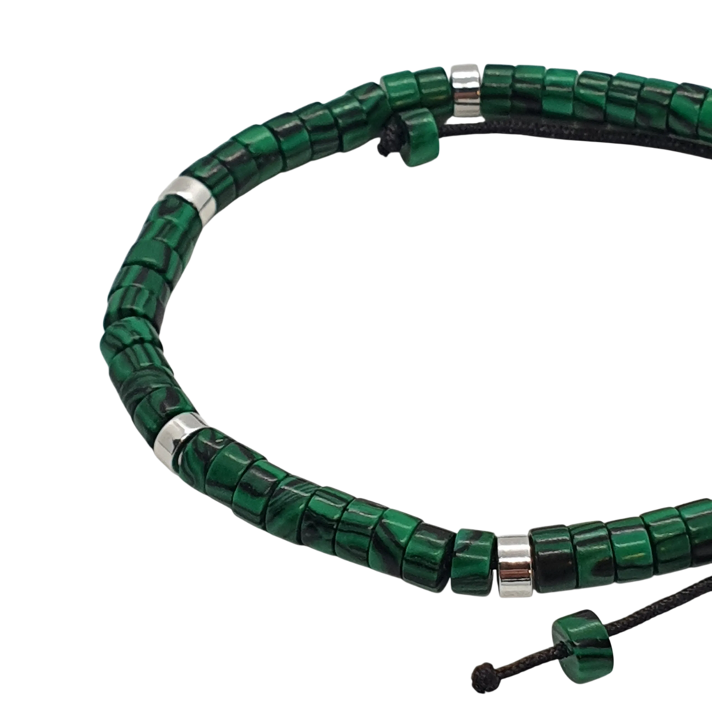 Zibazi-malachit-naturstein-gruen-verstellbar-armband-Detailaufnahme